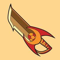 ilustración de icono de vector de espada. espada concepto blanco aislado. estilo de dibujos animados planos para juegos, animación, web, banner, volante, pegatina, página de destino.