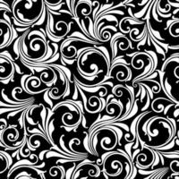 background pattern seamless texture illustration leaf black print vector floral