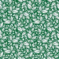 Background Seamless Green Florall Pattern Vector Illustration