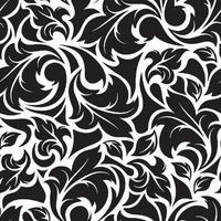 Background Seamless Black And White Floral Pattern Vector Illustration