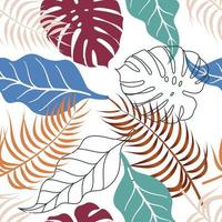 Floral seamless pattern with leaves. tropical background vector