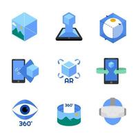 Set of Augmented Reality Technology Icons vector