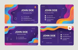 conjunto de tarjetas de visita coloridas con estilo líquido vector