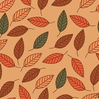 Classic seamless foliage pattern background with vector modern hand-drawn style illustration