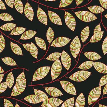 Elegant beautiful vector leaves for fabric, wrapping and textile with seamless pattern