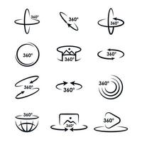 360 Degree Technology Icon Collection vector