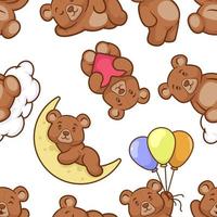 Teddy Bear Seamless Pattern vector