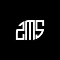 ZMS letter logo design on black background. ZMS creative initials letter logo concept. ZMS letter design. vector