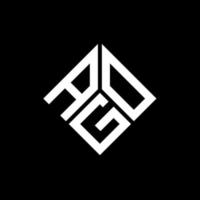 AGO letter logo design on black background. AGO creative initials letter logo concept. AGO letter design. vector