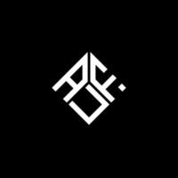 AUF letter logo design on black background. AUF creative initials letter logo concept. AUF letter design. vector