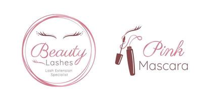 luxury beauty eyelash logo vector