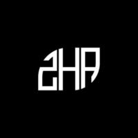 ZHA letter logo design on black background. ZHA creative initials letter logo concept. ZHA letter design. vector