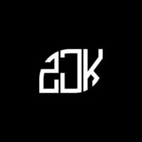 ZJK letter logo design on black background. ZJK creative initials letter logo concept. ZJK letter design. vector