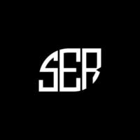 SER letter logo design on black background. SER creative initials letter logo concept. SER letter design. vector