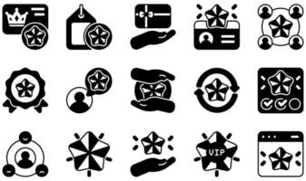 Set of Vector Icons Related to Customer Loyalty. Contains such Icons as Loyalty Card, Loyalty Tag, Member, Member Card, Membership, Relationship and more.