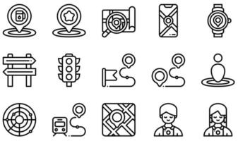 Set of Vector Icons Related to Maps And Navigation. Contains such Icons as Rating, Search, Phone, Watch, Route, Tourist and more.