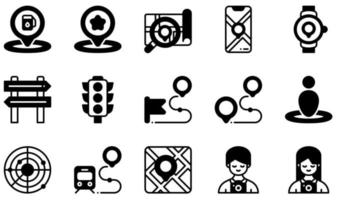 Set of Vector Icons Related to Maps And Navigation. Contains such Icons as Rating, Search, Phone, Watch, Route, Tourist and more.