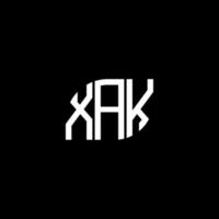 . diseño de letras xak. diseño de logotipo de letras xak sobre fondo negro. concepto de logotipo de letra de iniciales creativas xak. diseño de letras xak. diseño de logotipo de letras xak sobre fondo negro. X vector