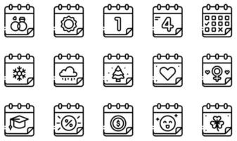 Set of Vector Icons Related to Calendar And Dates. Contains such Icons as Calendar, day, time, event, schedule, administration and more.