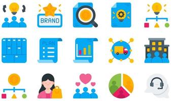 Set of Vector Icons Related to Business Model. Contains such Icons as Brand, Business Analyze, Business Idea, Business Plan, Customer, Customer Segment and more.