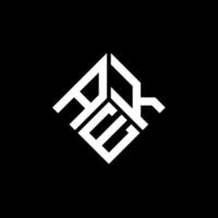 AEK letter logo design on black background. AEK creative initials letter logo concept. AEK letter design. vector