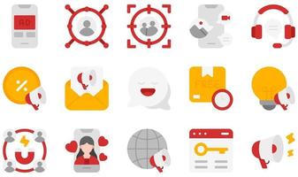 Set of Vector Icons Related to Online Marketing. Contains such Icons as Advertising, Affiliate Marketing, Content Marketing, Email, Influencer, Inbound Marketing and more.