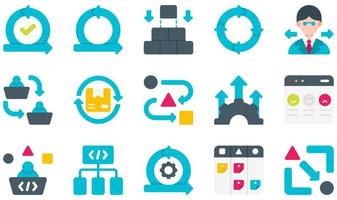 Set of Vector Icons Related to Agile. Contains such Icons as Acceptance, Agile, Continuous, Decision Making, Delivery, Development and more.