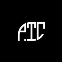 diseño de logotipo de letra ptc sobre fondo negro.concepto de logotipo de letra inicial creativa ptc.diseño de letra vectorial ptc. vector