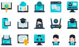 Set of Vector Icons Related to Online Learning. Contains such Icons as Interactive, Learning, Listening, Online Education, Online Learning, Student and more.