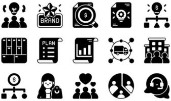 Set of Vector Icons Related to Business Model. Contains such Icons as Brand, Business Analyze, Business Idea, Business Plan, Customer, Customer Segment and more.