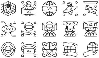 Set of Vector Icons Related to Metaverse. Contains such Icons as Space, Virtual Reality, Virtual Space, Vision, Vr, Vr Glasses and more.