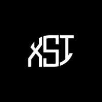 XSI letter logo design on black background. XSI creative initials letter logo concept. XSI letter design. vector