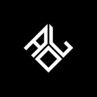 AOL letter logo design on black background. AOL creative initials letter logo concept. AOL letter design. vector