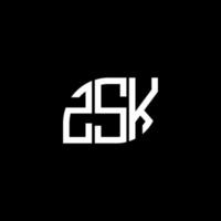 . concepto de logotipo de letra inicial creativa zsk. diseño de letras zsk. Diseño de logotipo de letras zsk sobre fondo negro. concepto de logotipo de letra inicial creativa zsk. diseño de letras zsk. vector