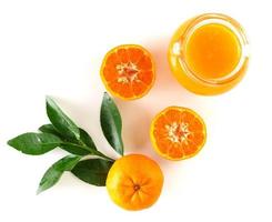 Top view of fresh orange juice