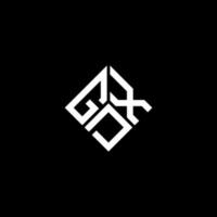 GDX letter logo design on black background. GDX creative initials letter logo concept. GDX letter design. vector