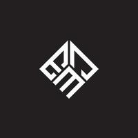 EMJ letter logo design on black background. EMJ creative initials letter logo concept. EMJ letter design. vector