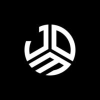 JOM letter logo design on black background. JOM creative initials letter logo concept. JOM letter design. vector