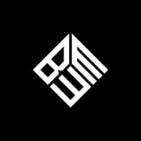 diseño de logotipo de letra bwm sobre fondo negro. concepto de logotipo de letra de iniciales creativas de bwm. diseño de letras bwm. vector