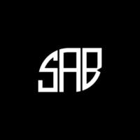 diseño de logotipo de letra sab sobre fondo negro. concepto creativo del logotipo de la letra de las iniciales sab. diseño de letra sab. vector