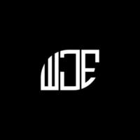 WJE letter logo design on black background. WJE creative initials letter logo concept. WJE letter design. vector