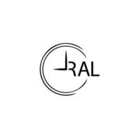 . concepto de logotipo de letra de iniciales creativas ral. diseño de la letra ral. diseño del logotipo de la letra ral sobre fondo blanco. concepto de logotipo de letra de iniciales creativas ral. diseño de letras ral. vector