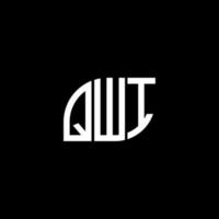 QWI letter logo design on black background. QWI creative initials letter logo concept. QWI letter design. vector