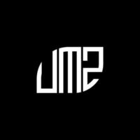 diseño de logotipo de letra umz sobre fondo negro. concepto de logotipo de letra de iniciales creativas umz. diseño de letras umz. vector