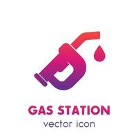 gasoline nozzle, gas station icon over white vector