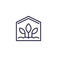 greenhouse line icon on white vector