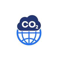 co2 gas, carbon dioxide pollution icon vector