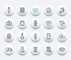 medicine, hospital, healthcare icons vector