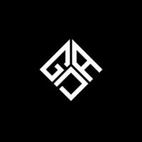 diseño del logotipo de la letra gda sobre fondo negro. concepto de logotipo de letra de iniciales creativas gda. diseño de letra gda. vector