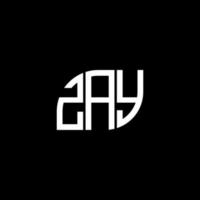 diseño del logotipo de la letra zay sobre fondo negro. concepto de logotipo de letra de iniciales creativas de zay. diseño de letras zay. vector